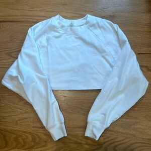 Alo white cropped long sleeve size small